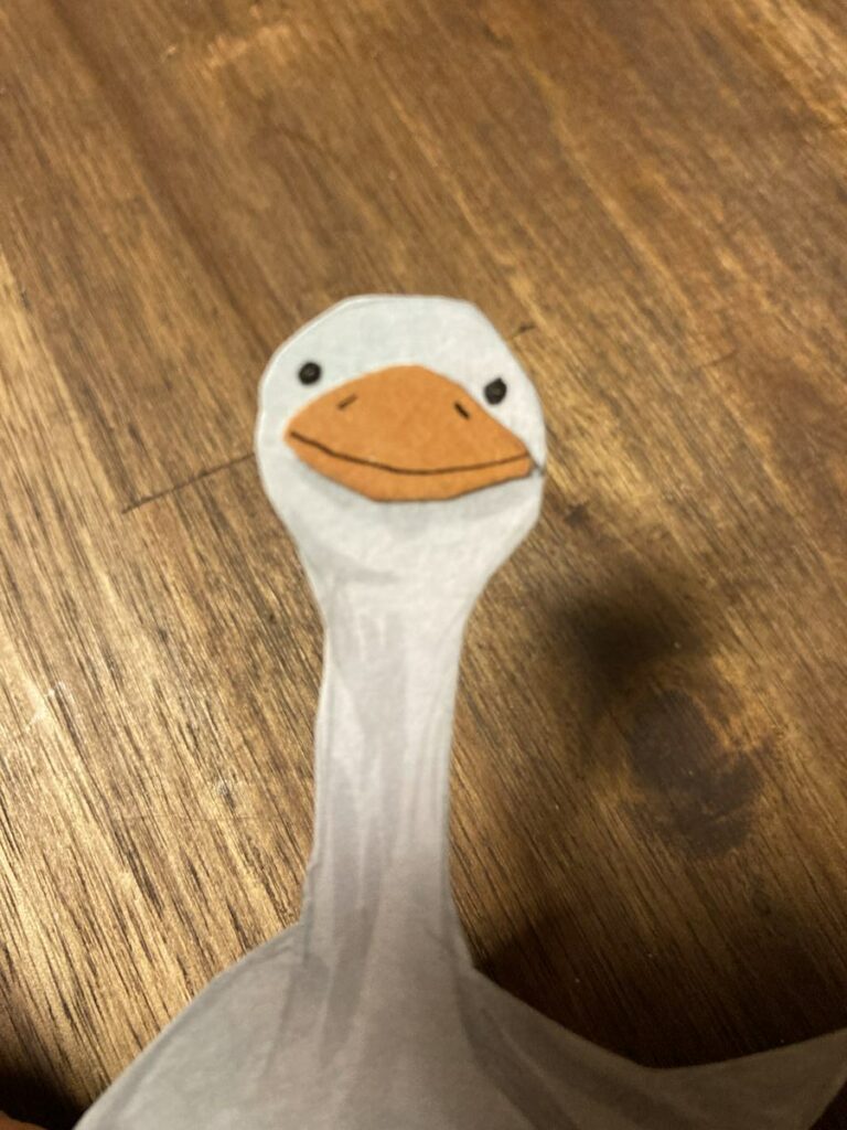 goose close up, made of paper cut out