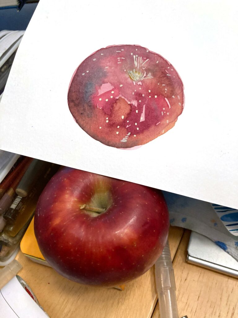 apple in watercolor diane gibbs
