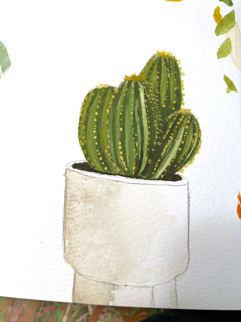 cactus watercolor and gouache diane gibbs